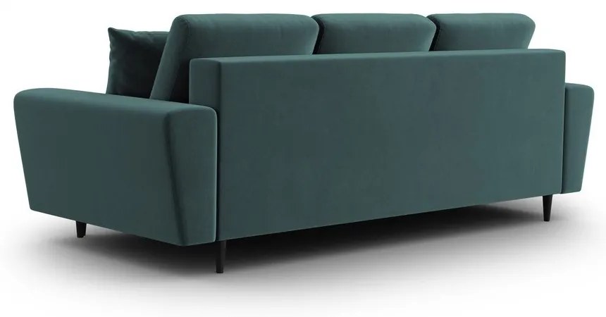 Divano color petrolio allungabile e con contenitore con rivestimento in velluto 235 cm Kyoto – Cosmopolitan Design
