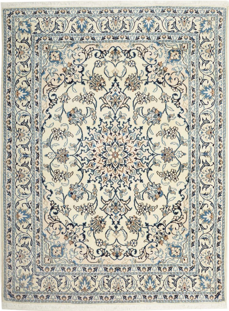 Nain Tappeto 150 x 200 Beige (Iran) Annodato A Mano