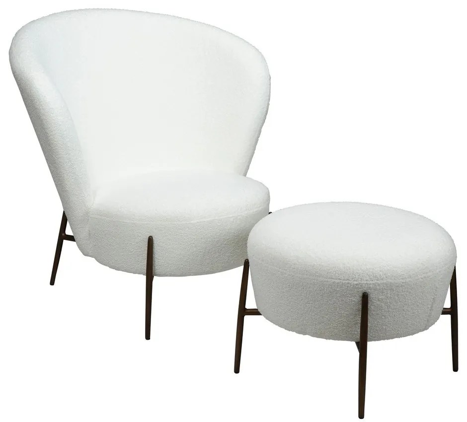 Poltrona bianca in tessuto bouclé Orbit - DAN-FORM Denmark