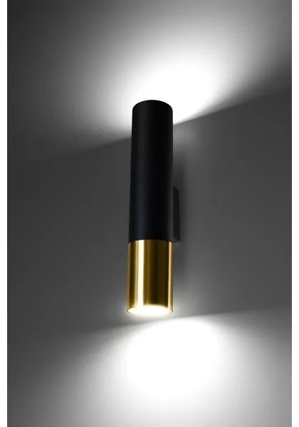 Sollux SL.0950 - Applique LOOPEZ 2xGU10/10W/230V nero/oro