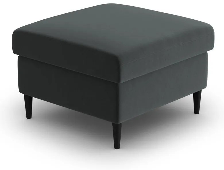 Poggiapiedi grigio scuro con rivestimento in velluto Kyoto – Cosmopolitan Design