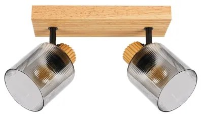 Brilagi - Faretto HYGGE 2xE14/15W/230V in legno di hevea, finitura fumé