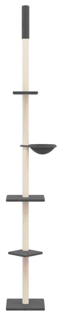 Albero per gatti pavimento soffitto grigio scuro 263,5-289,5 cm