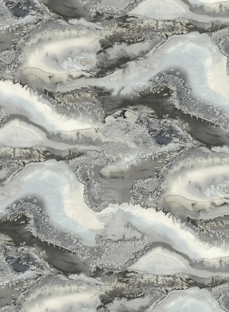 Harlequin Wandbild Reflected Obsidian - Snowflake