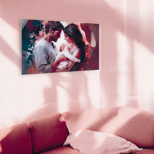 Quadro in vetro temperato 100x60 cm moderno - Famiglia