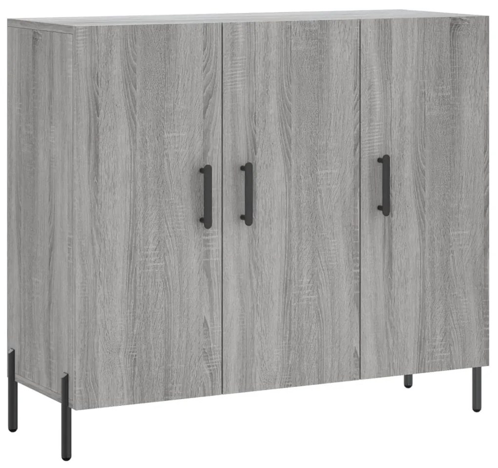 Credenza grigio sonoma 90x34x80 cm in legno multistrato