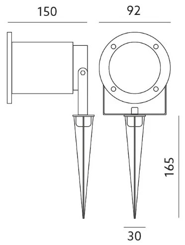 Lampada LED da esterno BLAKE 2 GU10/6W/230V IP65