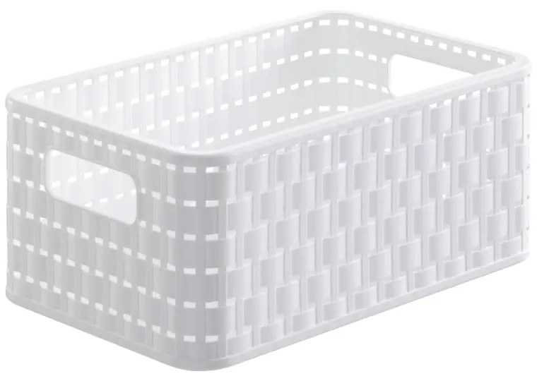 Cesto portaoggetti in plastica riciclata bianca Country - Rotho