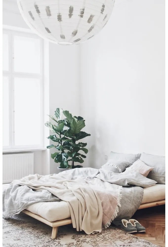 Letto matrimoniale in legno di pino con griglia 140x200 cm Senza - Karup Design