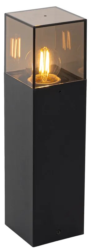 Lampada da terra per esterni nera con paralume fumé 30 cm - Denmark