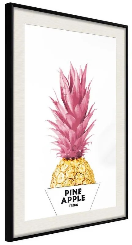 Poster  Trendy Pineapple  Cornice Quadri Cornice nera con pass-partout, Larghezza x Altezza Home decor 20x30