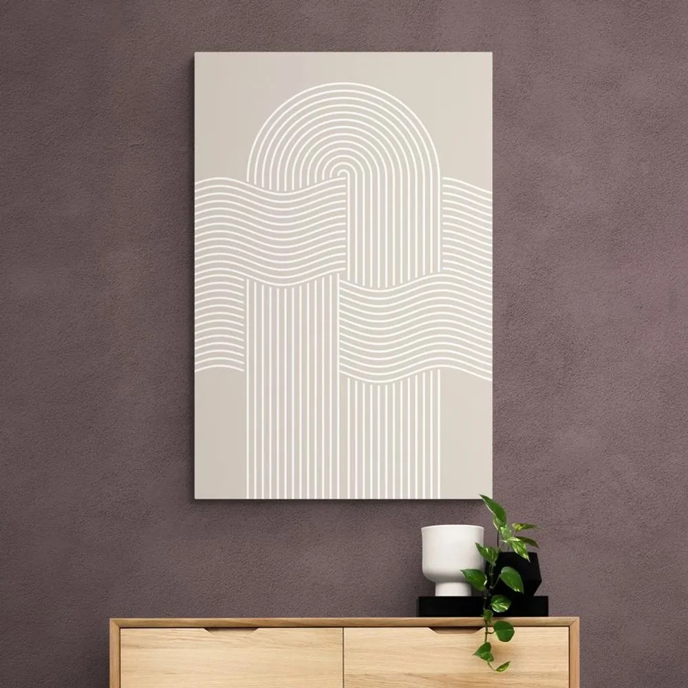 Quadro su tela – Arcobaleno sabbia alla moda Mid-Century