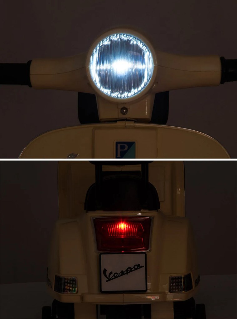 Piaggio Mini Vespa PX150 Elettrica 6V per Bambini Crema...