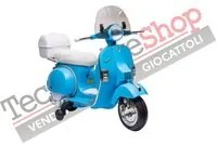 Moto Scooter Elettrico per Bambini Piaggio VESPA PX150 FULL con Parabrezza e Bauletto 12V colore Blu