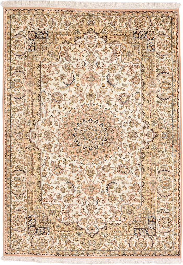 Cashmere Silk Tappeto orientale 130x180 (Indian) Annodato A Mano