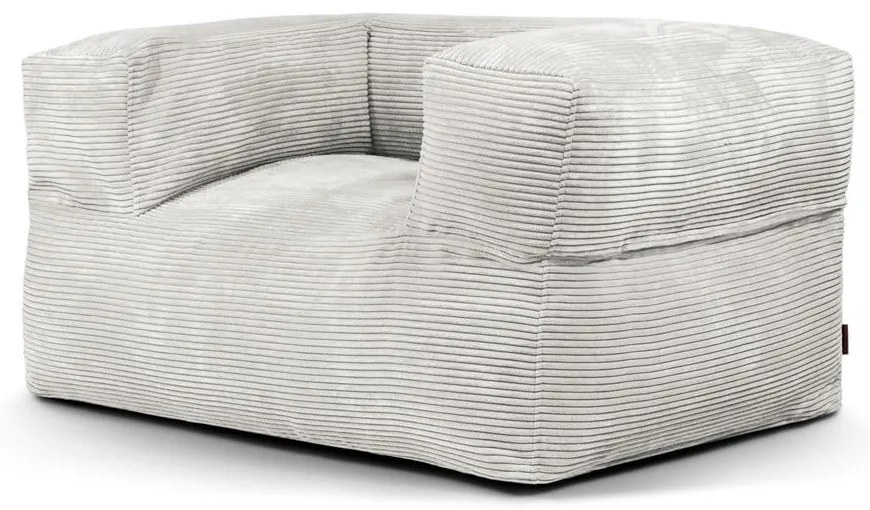 Puof a sacco color crema con rivestimento in velluto a coste MooG – SLOWDOWN