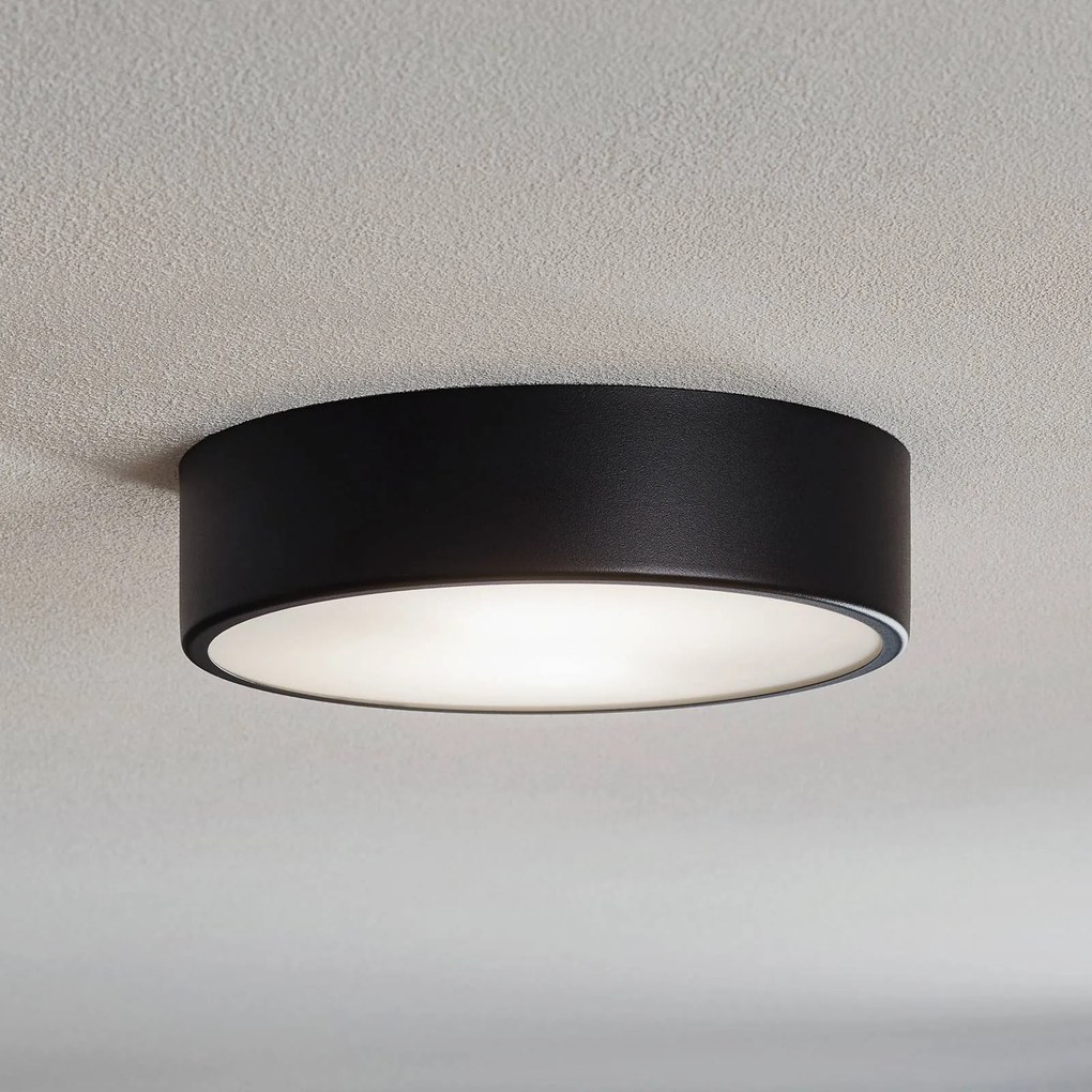 TEMAR LIGHTING Plafoniera Cleo 300, nera, sensore, IP20, Ø 30 cm, metallo