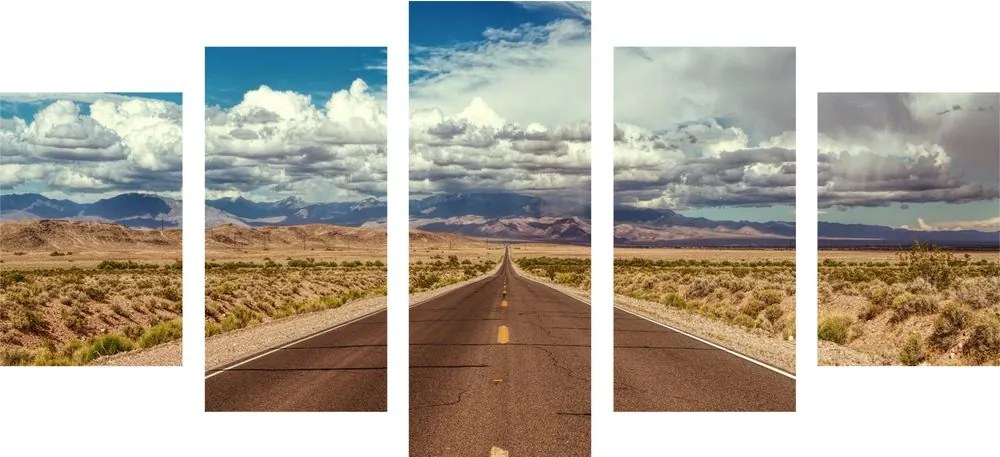 Quadri 5 pezzi – Strada nel deserto