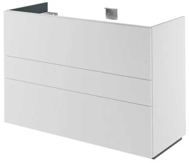Mobile da bagno a terra sotto lavabo L 120 x H 84 x P 48 cm bianco laccato, 3 cassetti SENSEA Neo