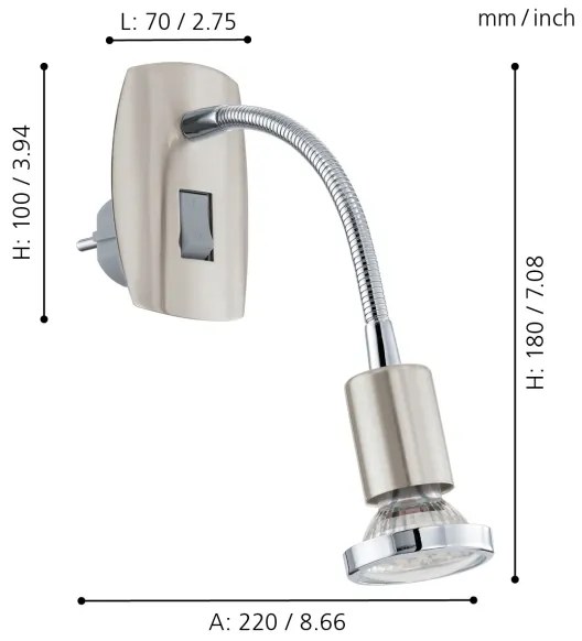 Eglo 92933 - Lampada LED con spina integrata MINI 4 1xGU10-LED/3W/230V