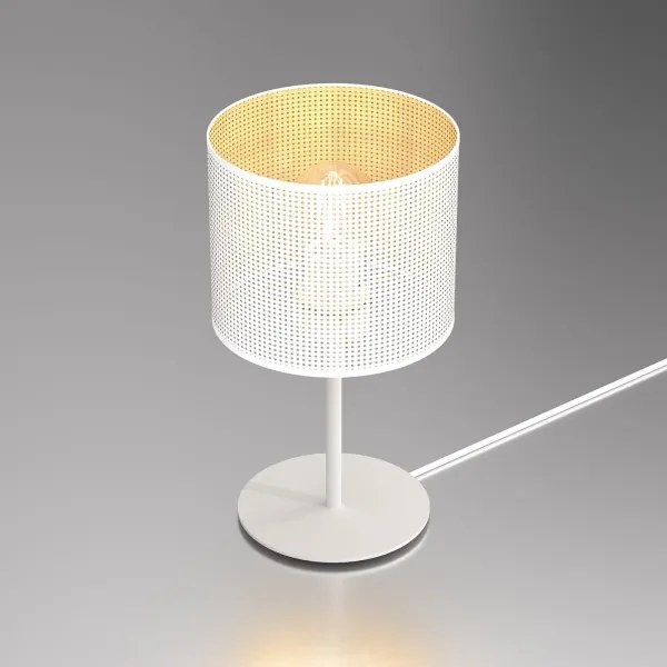 Lampada da tavolo LOFT SHADE 1xE27/60W/230V diametro 18 cm bianco/oro