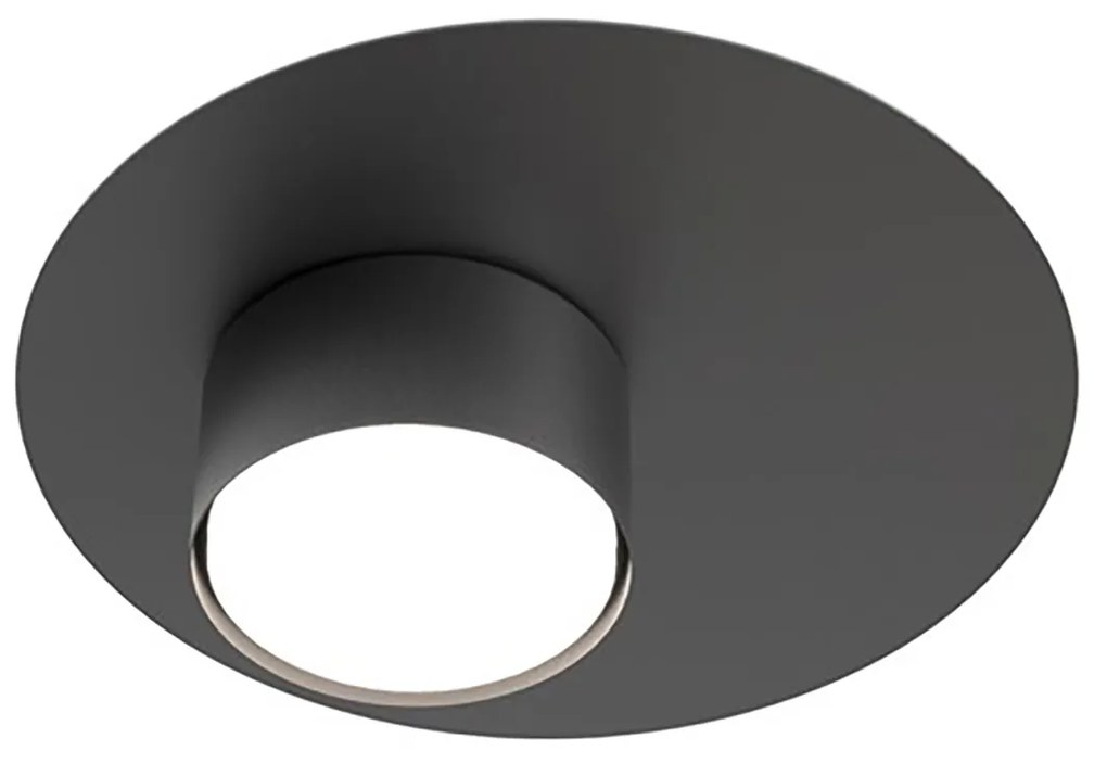 Plafoniera Moderna Dioniso Acciaio Nero 1 Luce Gx53 Ip20