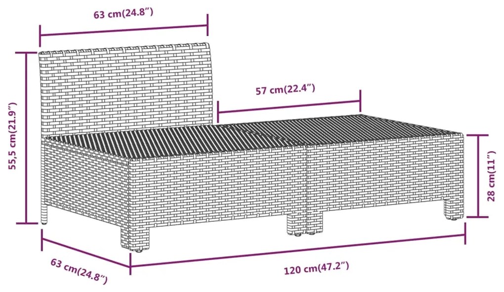 Set Divani da Giardino 7 pz con Cuscini in Polyrattan Grigio