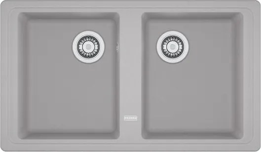 Lavello integrato 2 vasche in alluminio argento FRANKE Boston L 50 x L 86 cm