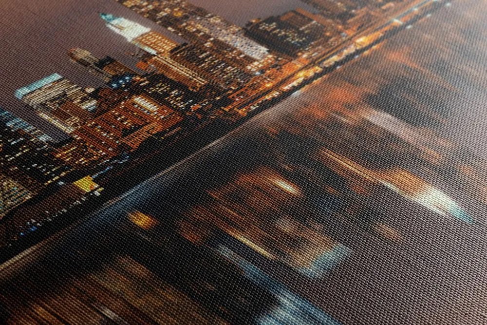 Stampa su tela – Riflesso di Manhattan nell'acqua
