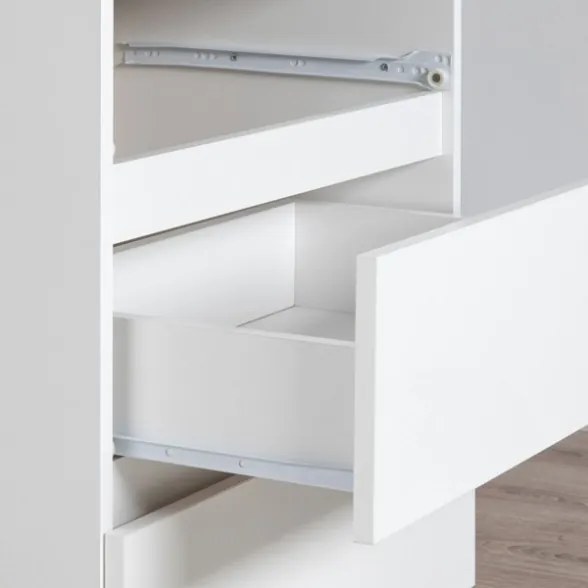 Cassettiera Credenza 140x40x100 Cm 8 Cassetti Artika Bianco Opaco