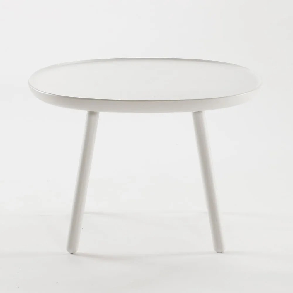 Tavolo in legno massiccio bianco, ø 64 cm Naïve - EMKO