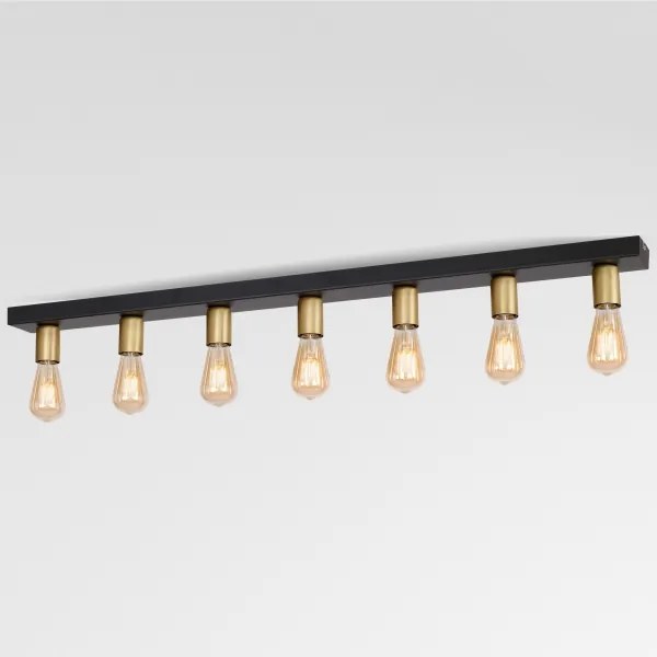 Faretto FILO 7xE27/60W/230V nero/oro