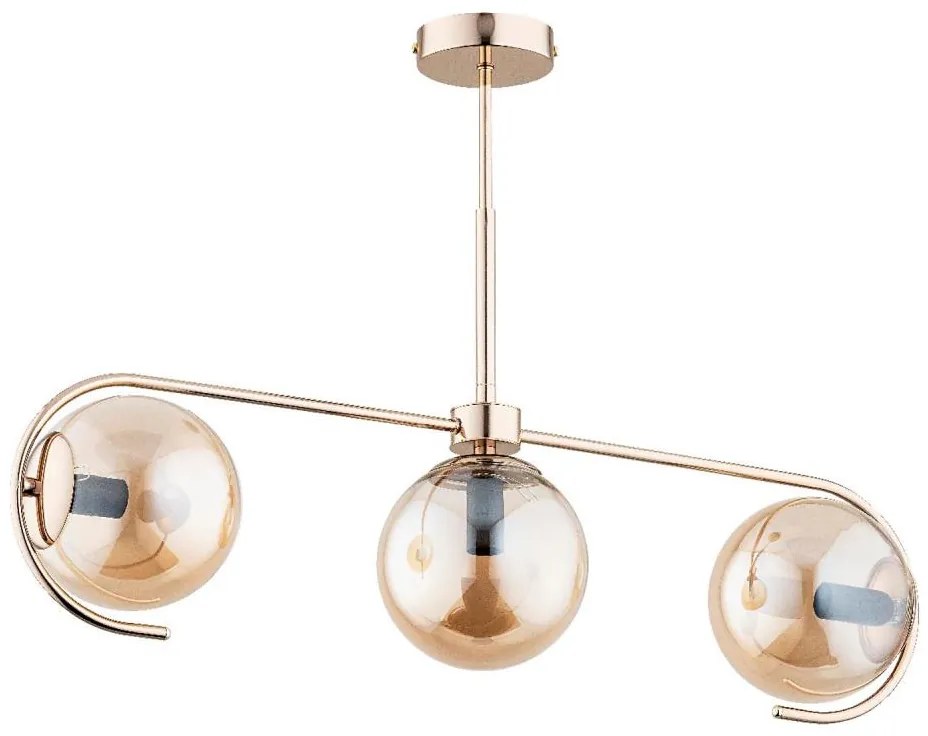 Lampadario a sospensione con supporto rigido ASTANA 3xE14/10W/230V oro