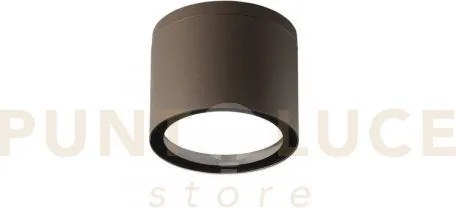 Plafoniera tower corten tonda 1 luce attacco gx53 ip54 9x7,2cm