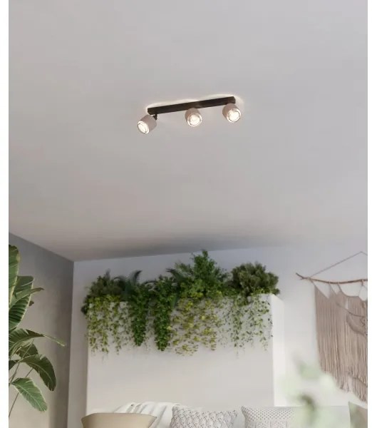 Eglo 43658 - Applique ROSLEY 3xE14/40W/230V nero/beige