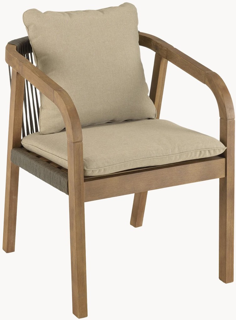 Set di 2 sedie da giardino in legno di acacia con braccioli Celestin