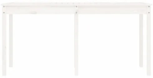 Tavolo da Giardino Bianco 159,5x82,5x76cm Legno Massello Pino