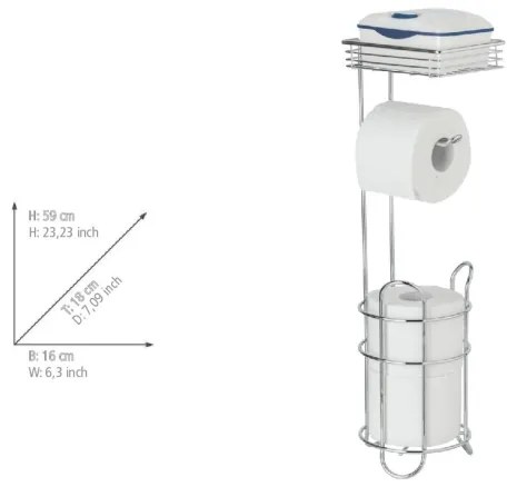 WENKO 24074800 - Porta carta igienica 16x59 cm cromo lucido