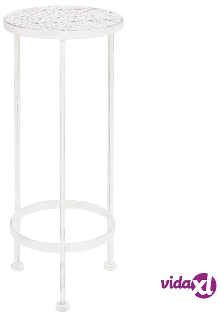 vidaXL Set Piedistalli per Piante 3 pz Vintage Effetto Bianco Anticato