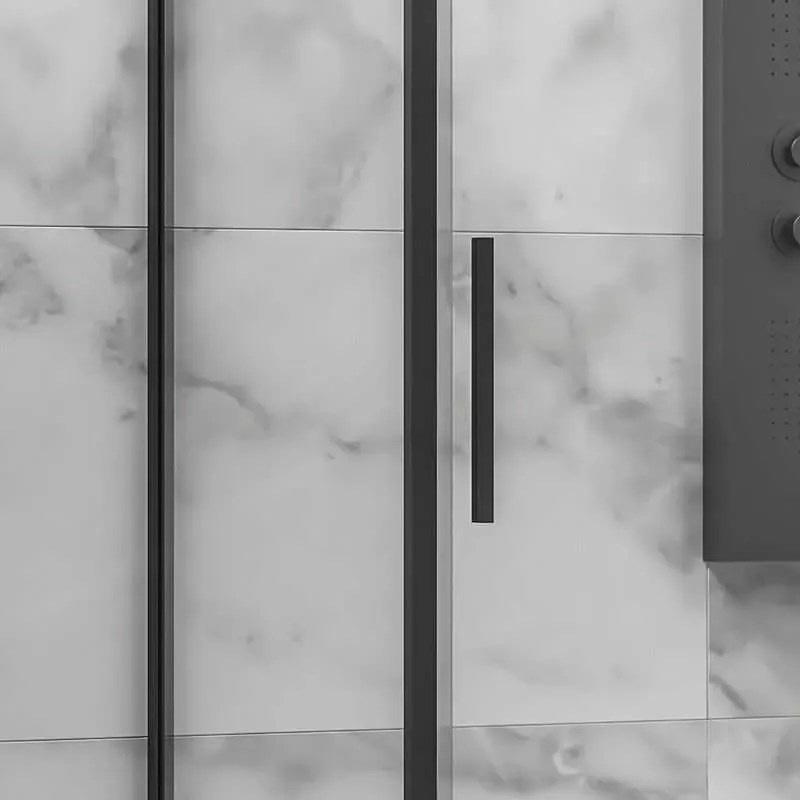 Kamalu - Box doccia 90x110 colore nero vetro 6mm altezza 200h | KLA-4000N