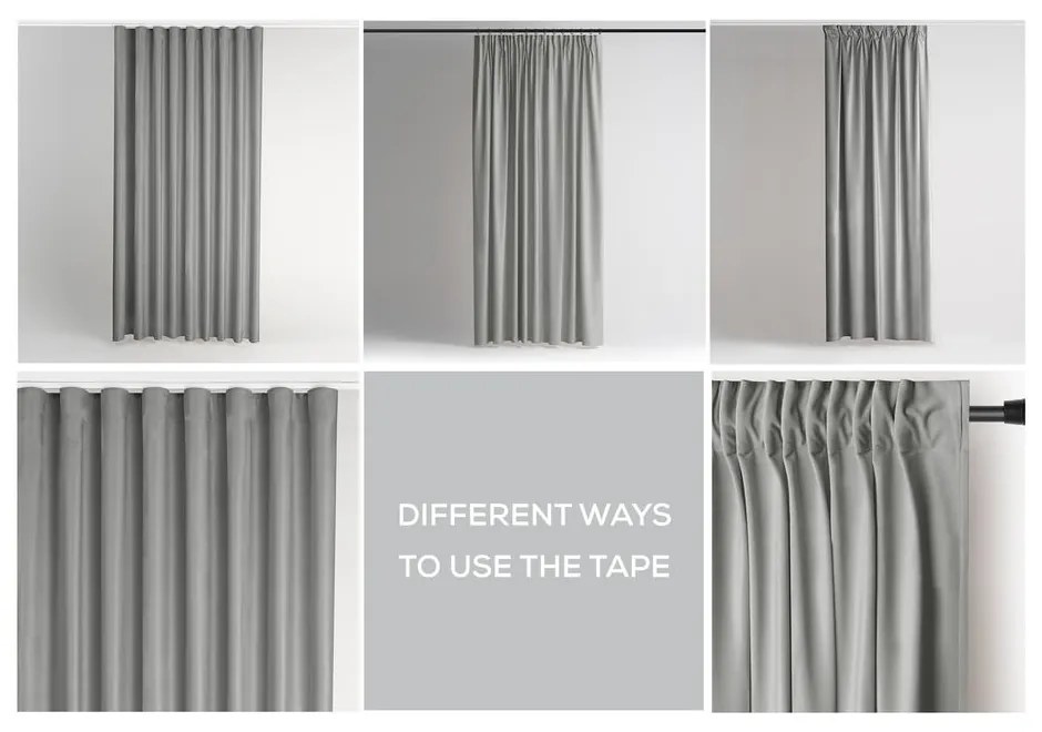 Tenda parzialmente oscurante grigio chiaro in velluto 140x270 cm Pleat – Restilo