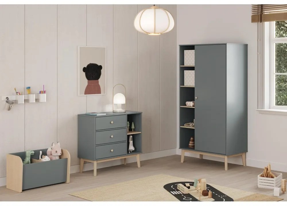 Cassettiera per bambini verde polveroso 90x81x40 cm Esteban – Marckeric