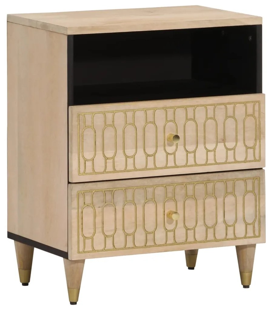 Comodino 50x33x60 Cm İn Legno Massello Di Mango /