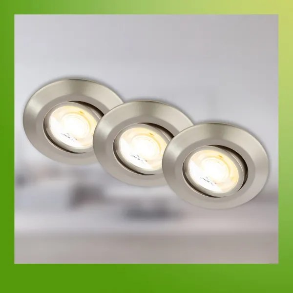 Briloner 7587032-SET 3xLED plafoniera da incasso per bagno KLIRA 1xLED/4,9W/230V IP23 cromo