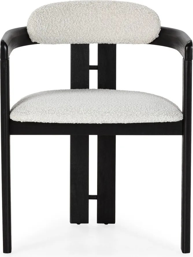 Set di sedie da pranzo bianca/nera in imbottito con braccioli 2 pz Eiden – MOME