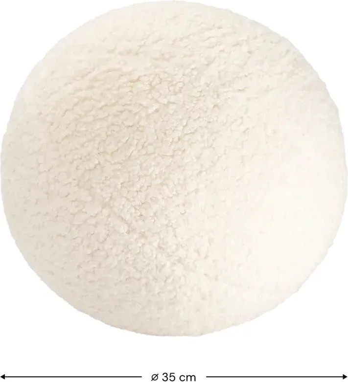 Cuscino per divano da bambini color crema con rivestimento in bouclé Ball – Wigiwama