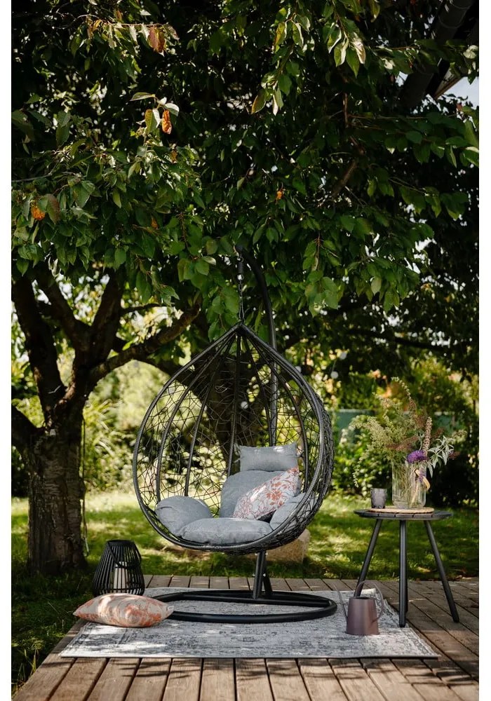 Poltrona sospesa grigio scuro in rattan artificiale Noela - Bonami Selection