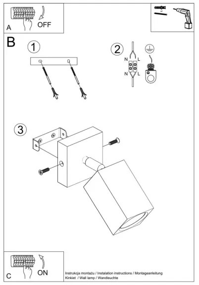 Sollux SL.1035 - Faretto da muro KEKE 1xGU10/40W/230V quercia