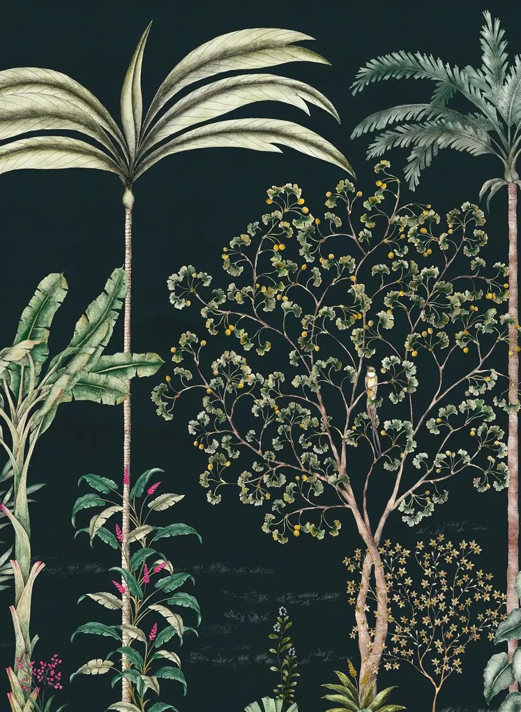 Isidore Leroy Carta da parati panoramica Jardin des Oiseaux Nuit - Panel A