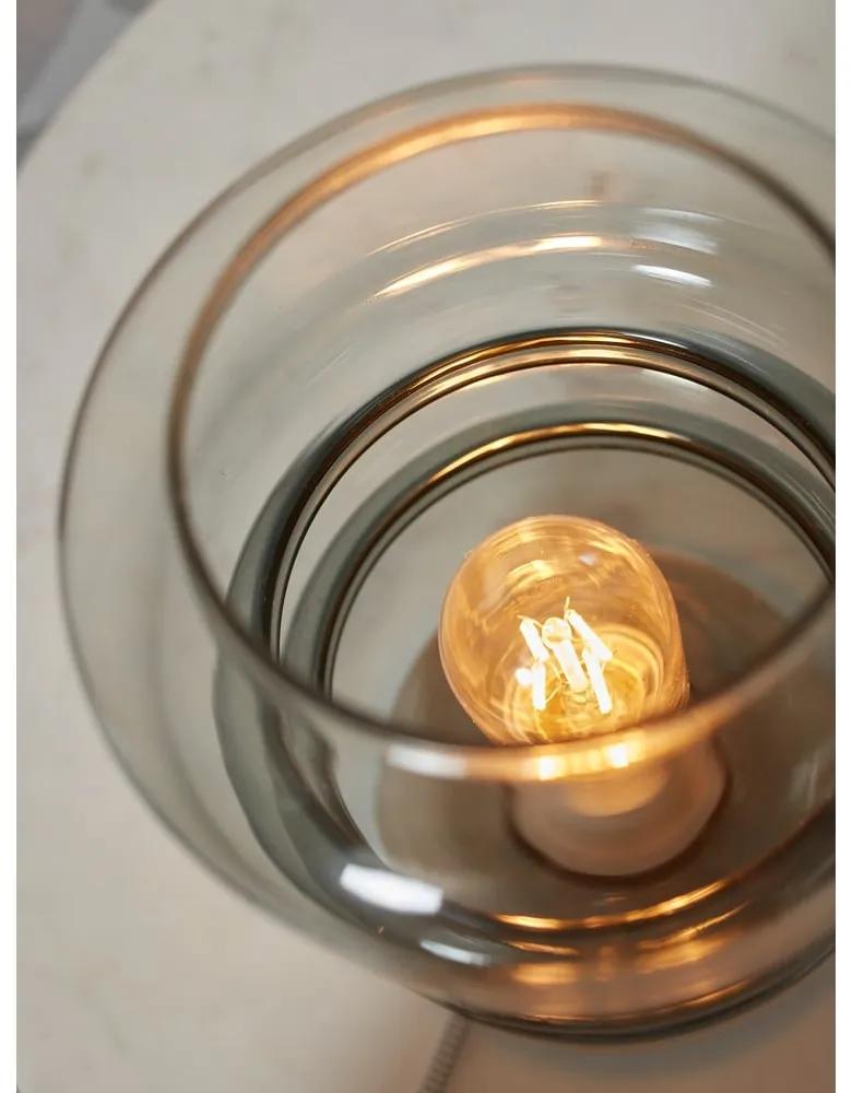 Lampada da tavolo grigia con paralume in vetro (altezza 23 cm) Verona - it's about RoMi